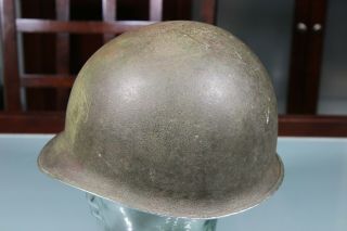 US WW2 M1 Helmet Combat Helmet Fixed Bale W/ Liner CAPAC Great Early Shell 144C 5