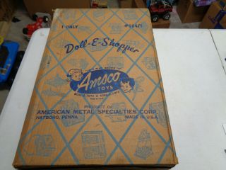 Amsco Toys Doll E Shopper 504 American Metal Nib Box Rare Toy Vintage