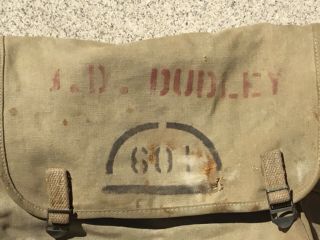 1944 Boyt Ww2 Usmc Marine Corps Canvas Haversack Lower Identified