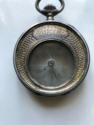 Rare: A Silver Open - Faced Keyless Mystery Watch,  Armand Schwob & Frere C.  1890