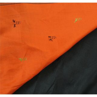Sanskriti Vintage Black Saree Pure Silk Woven Craft Soft Decor 5 Yd Fabric Sari 6