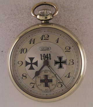 Military Ww2 Years Haller German Pocket Watch A,