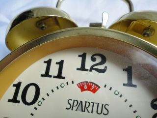 Vintage Brass Alarm Clock By Spartus,  Looks Great And Like A Champ