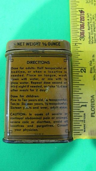 Vintage Medicine Tin Dr.  W.  L.  Hitchcock ' s Laxative Powder Atlanta GA. 2