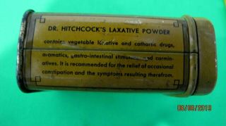 Vintage Medicine Tin Dr.  W.  L.  Hitchcock ' s Laxative Powder Atlanta GA. 4