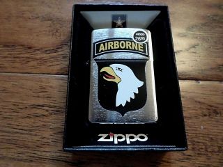 Zippo U.  S Army 101st Airborne Brushed Chrome Lighter U.  S Military U.  S A Made