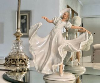 Rare Schaubach Ballerina Dancer Germany Porcelain Figurine 10.  8 Inches 27 Cm