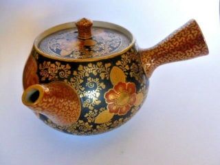 Very Rare Antique Japanese Handpainted Teapot And Four Cups Double Square Seal M