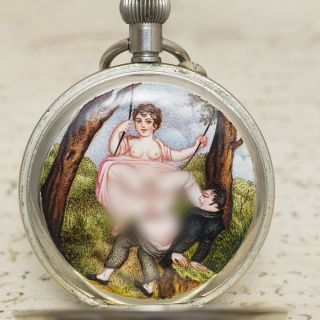 Erotic Painting Antique Pocket Watch
