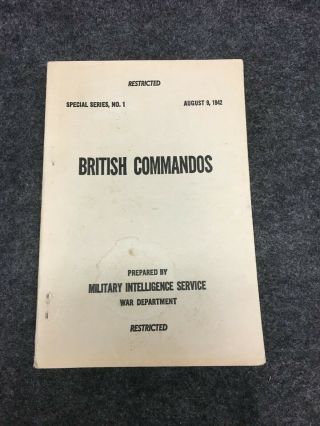 British Commandos War Department Special Series Number 1
