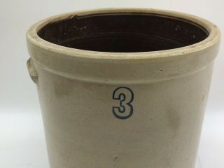 Antique Stoneware 3 Gallon Salt Glazed Crock 3