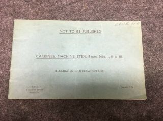 Sten 9mm Smg Parts List,  1942