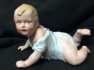 Antique German Bisque 7”piano Baby Figurine With Grafenthal Mark 1875 - 1879
