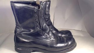Vtg 1975 Black Leather Addison Biltrite Military Combat Boots Size 10 E Vietnam