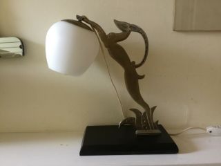 Art Deco Leaping Antelope Table Lamp