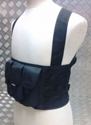 Solo Light Weight Concealable Tactical / Assault 3 Pouch Chest Rig Molle -