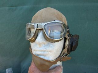 Usmc Vmf 211 Fighter Pilots M - 450 Flying Helmet And Goggles