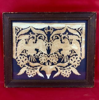 Very Early Primitive Lace Work Folk Art Americana Eagle Design Artwork
