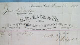1870 Georgetown Colorado Territory G Hall Silver & Lead Ores Billhead - J Randall