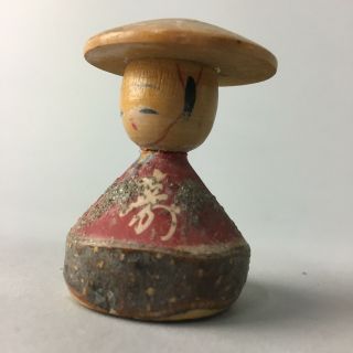 Japanese Kokeshi Doll Vtg Wood Carving Figurine Kimono Sandogasa Kf58