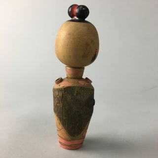 Japanese Kokeshi Doll Vtg Wood Carving Figurine Bobblehead Miko KF55 4