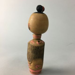 Japanese Kokeshi Doll Vtg Wood Carving Figurine Bobblehead Miko KF55 5