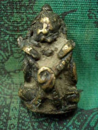 Ancient Phra Upakut Khmer Figure Talisman Statue Antique Thai Buddha Amulet 2