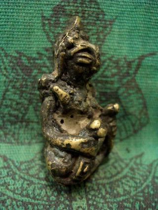 Ancient Phra Upakut Khmer Figure Talisman Statue Antique Thai Buddha Amulet 3