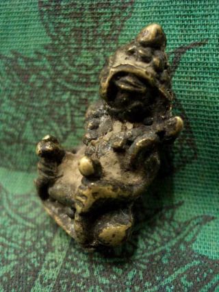 Ancient Phra Upakut Khmer Figure Talisman Statue Antique Thai Buddha Amulet 4