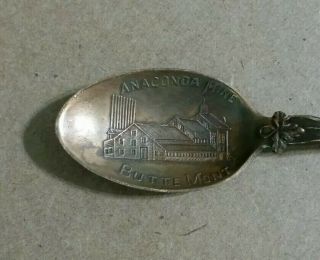 Anaconda Copper Mine,  Butte,  MT. ,  Souvenir Spoon,  1900 ' s - 1910 ' s 2