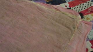 1900 ' s Vintage HEAVY 64” x 80”,  Hand pieced and Tied QUILT with ROUGH EDGES 8