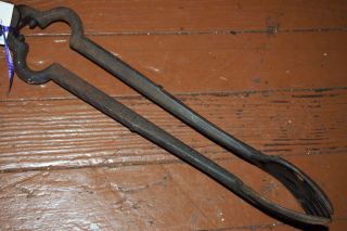 Antique Coal Stove Tongs Poker Tool Americana Primitive Folk Art Metal Iron