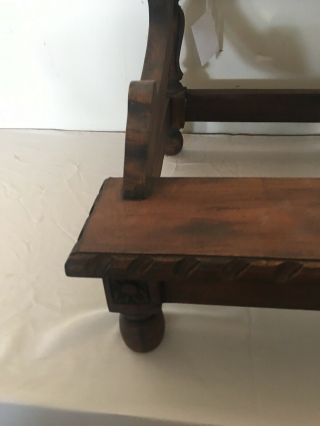 Victorian Hand Carved Mahogany Wood Two Steps 3