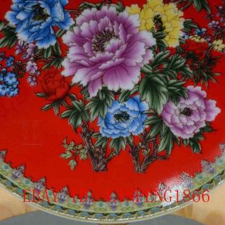 Chinese Famille Rose Porcelain Hand - painting Peony w Qing Dynasty Qianlong Mark 4