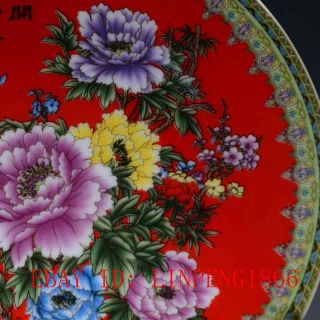 Chinese Famille Rose Porcelain Hand - painting Peony w Qing Dynasty Qianlong Mark 5
