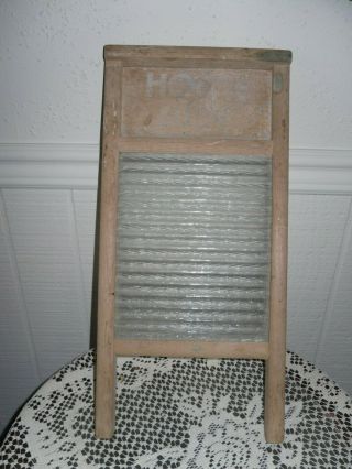Vintage Small National Washboard Wood And Glass