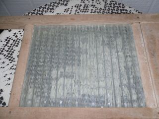 VINTAGE SMALL NATIONAL WASHBOARD WOOD AND GLASS 3
