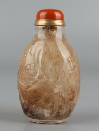 Chinese Exquisite Handmade people crystal snuff bottle 3