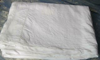 French Antique Linen Sheet King Size Ladderwork Jour Crisp Linen 130x93  C15