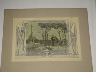 Unframed German Art Nouveau Print/watercolour On Card: Kurt Jackel1906 15.  5x10 "