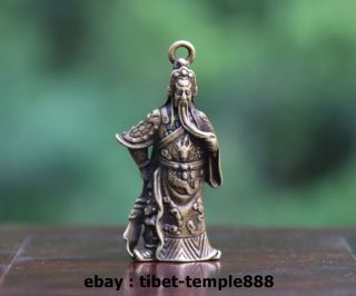 4.  5 Cm Chinese Buddhism 100 Pure Bronze Guan Gong Guan Yu Buddha Amulet Pendant