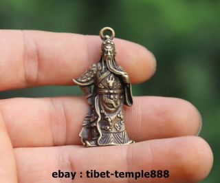 4.  5 CM Chinese Buddhism 100 Pure Bronze Guan Gong Guan yu Buddha Amulet Pendant 5