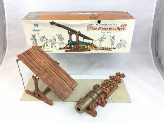 Vintage Hausser Elastolin Bombarde Siege Ordnance Artillery Cannon Lance Knights