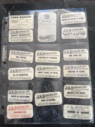 120,  Antique Pharmacy Drugstore - Apothecary - Medicine Bottle Old Labels