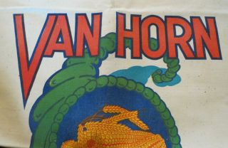 Antique Vintage Van Horn Hybrid Seed Corn Bag,  Cerro Gordo,  Illinois,  30.  5 