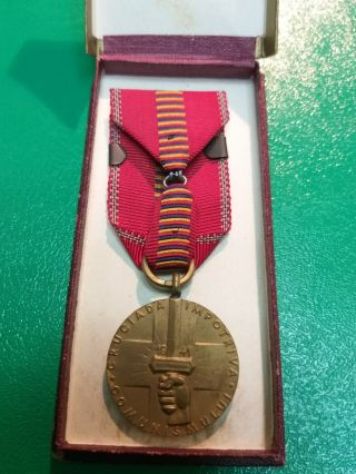 ROMANIA Kingdom Anti - Communist Medal (Crusade Against Communism) CRIMEIA Clasp 3