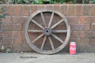 Vintage Old Wooden Cart Wagon Wheel / 45.  5 Cm Delivery