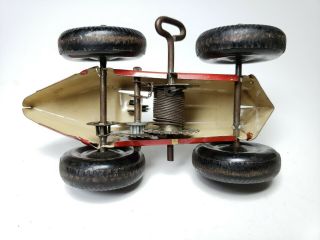 Vintage Marx Tin Wind Up Racer No.  3 w/ Driver Litho Mechanical 5
