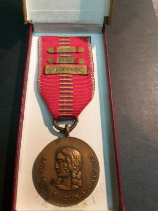 Romania Kingdom Anti - Communist Medal (crusade Against Communism) 3 Clasps Orig.