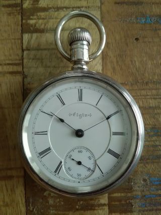 Elgin 18s Pocket Watch / B.  W.  Raymond 17j Adjusted,  Coin Silver Case / Serviced